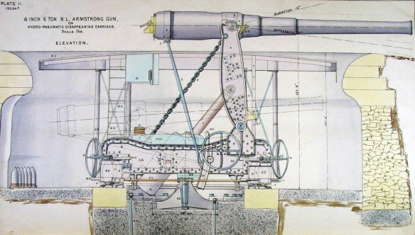 6 inch 5 ton gun on disappearing carriage