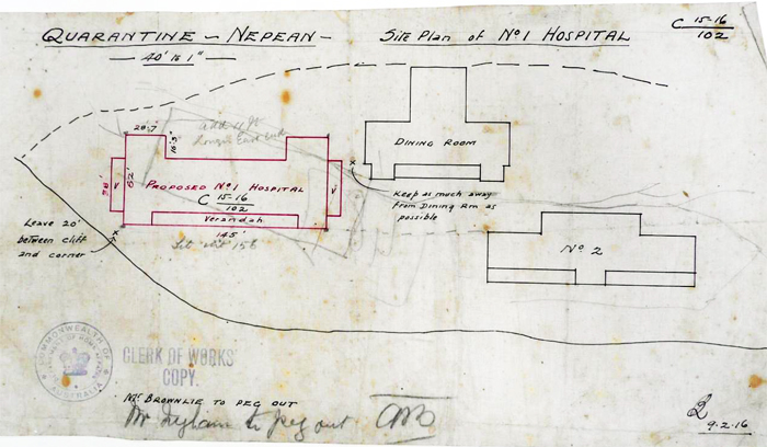 Site Plan No 1 Hospital 1916