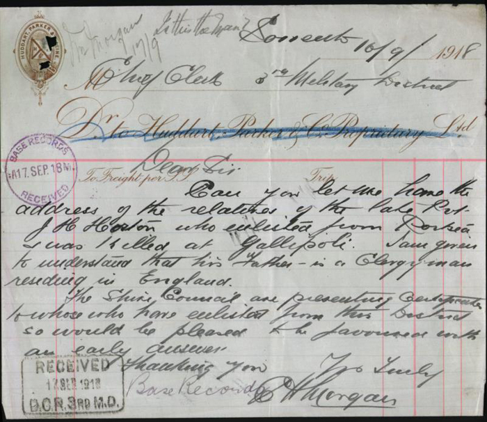 Letter from C.H.Morgan