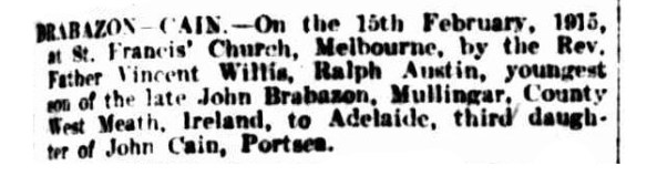 Brabazon wedding notice